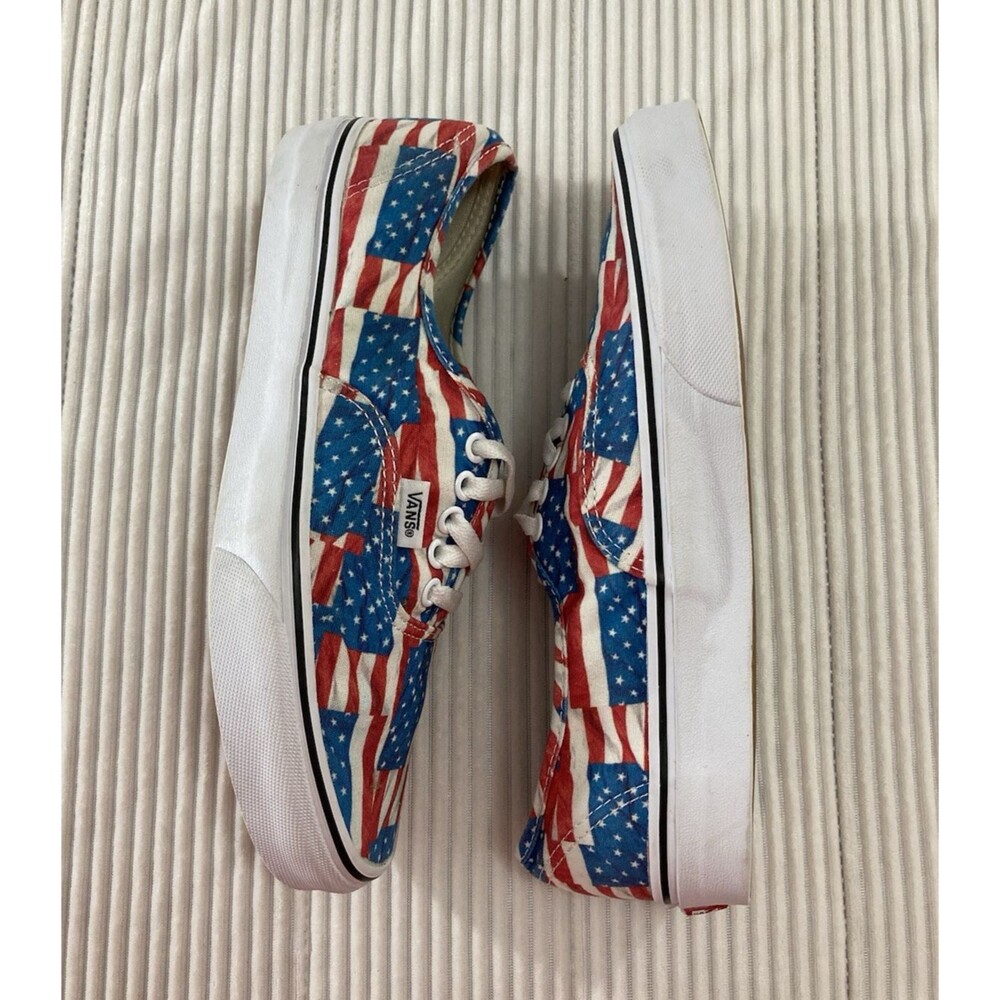 Vans Flag Sneakers Unisex M7.5 W9 USA Stars Stripes Patriotic Skater Shoes - Picture 5 of 8